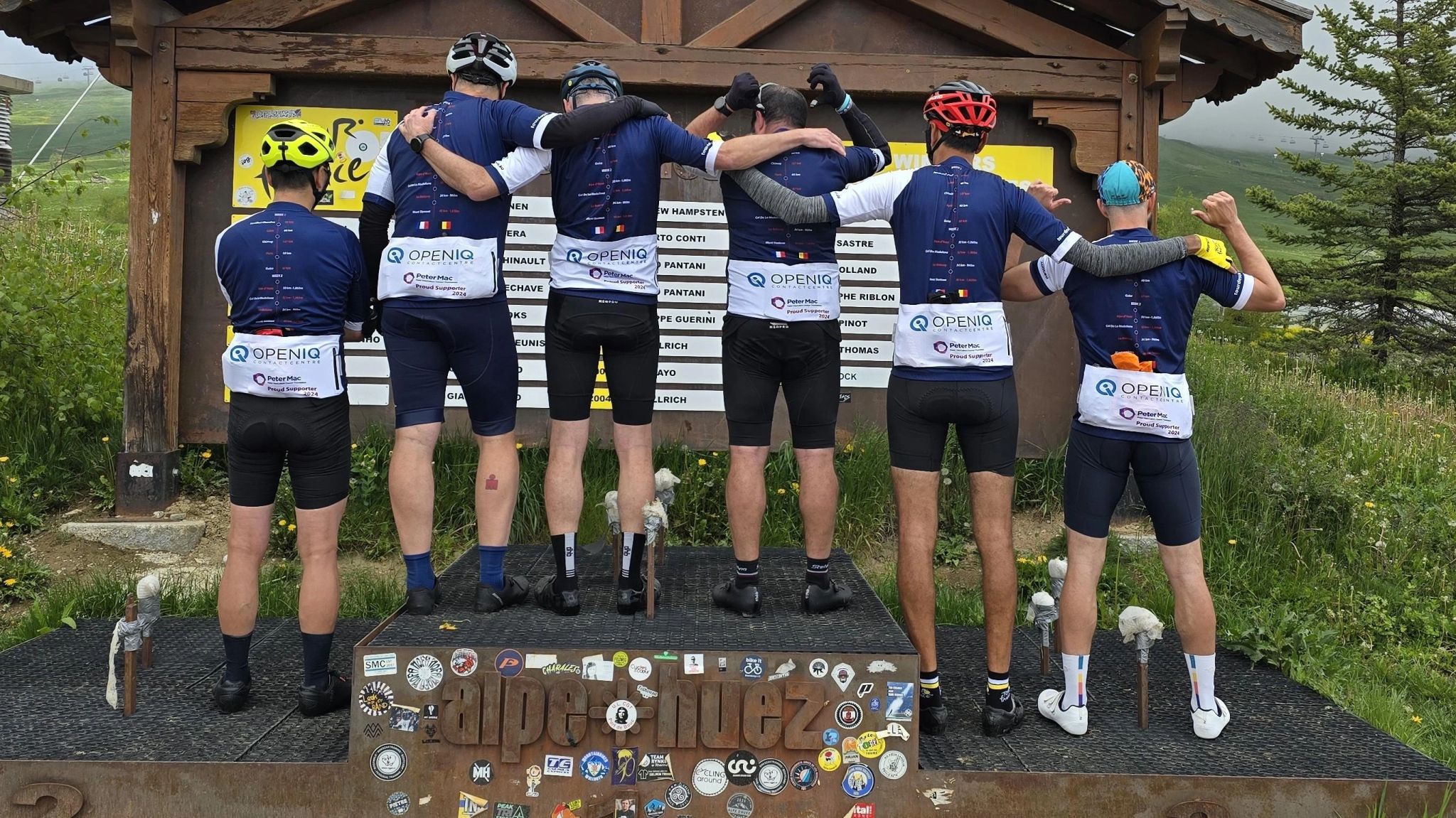 OpenIQ team at Alpe d'Huez — Tour des Chateau